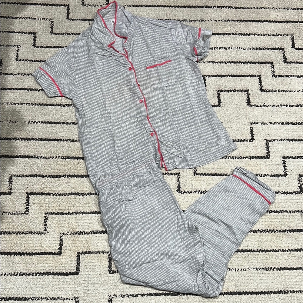 Gilligan & O’Malley Pajamas in Gray with Pink Trim